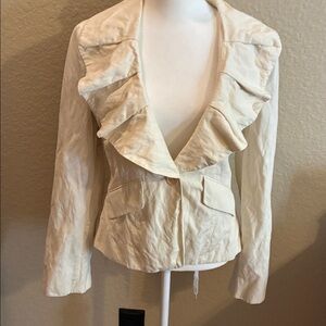 BCBG cream cropped jacket.